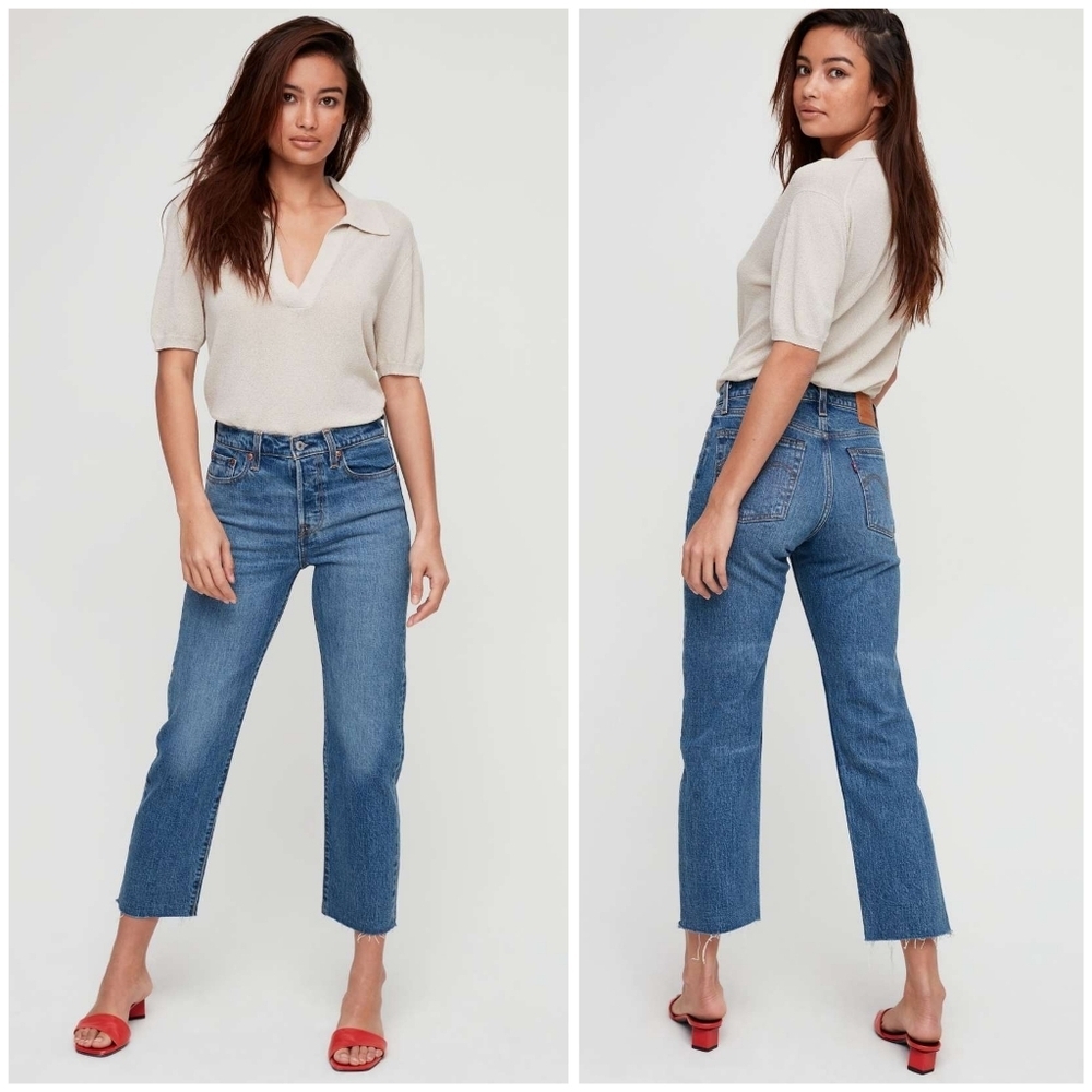 Levi's wedgie straight raw hem jeans 26